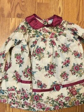 VTG Tiny Tots Floral Tapestry Girls Dress Size 3